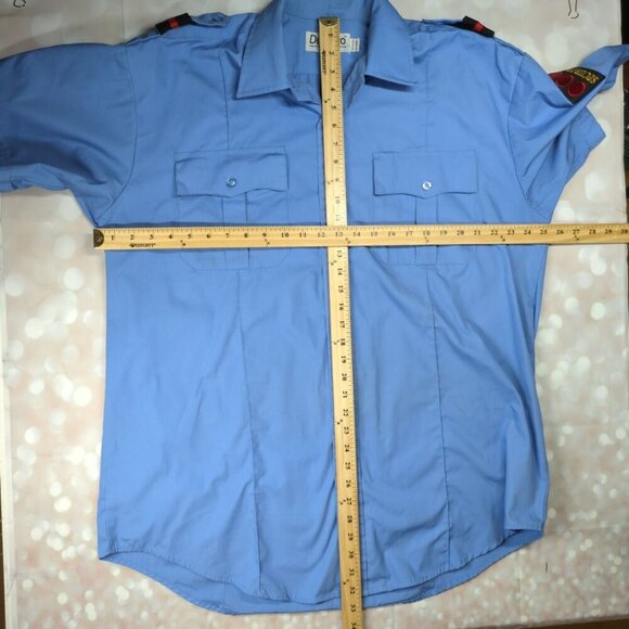 DutyPro Mens Blue Short Sleeve Uniform Shirt With Patches 65% Polyester 35% Cott - Picture 6 of 9